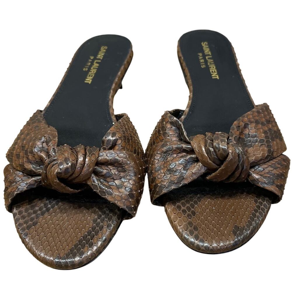 Saint Laurent Snake Skin Bianca Slides Women's Size 36 (US 6) Floor Model NEW